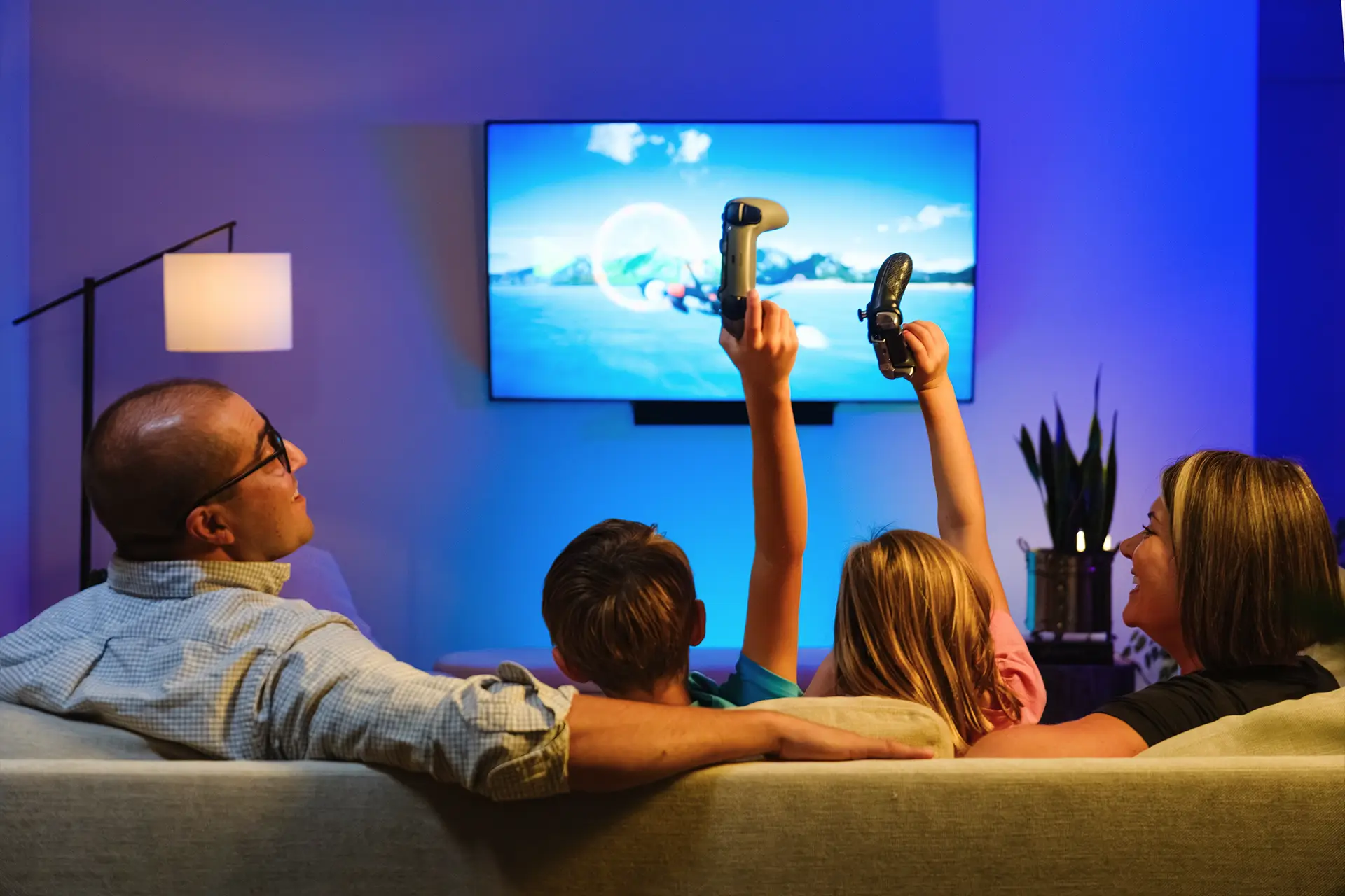 family-gaming-couch